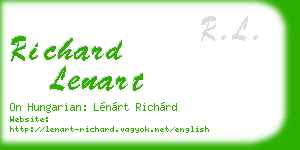 richard lenart business card